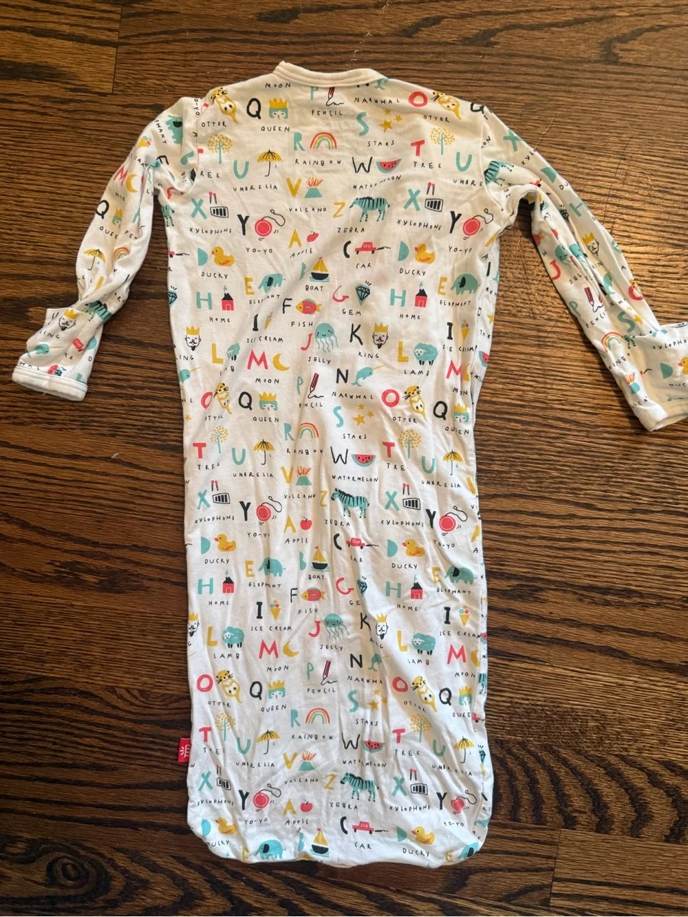 Kids Alphabet Sleep Gown - Cream with Multicolor Prints